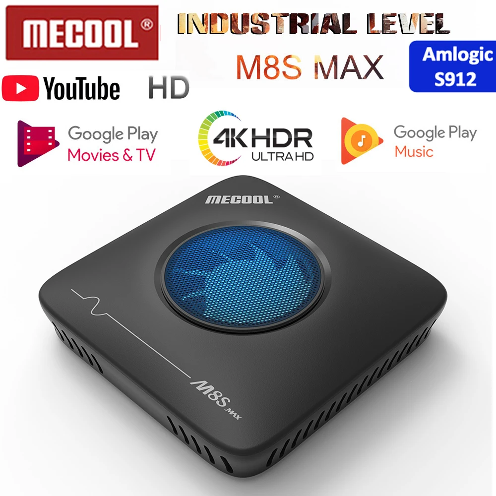 ТВ приставка Mecool M8S MAX Android 7 1 3 + 32 ГБ Восьмиядерный Amlogic S912 2 4G/5G Wi Fi Bluetooth