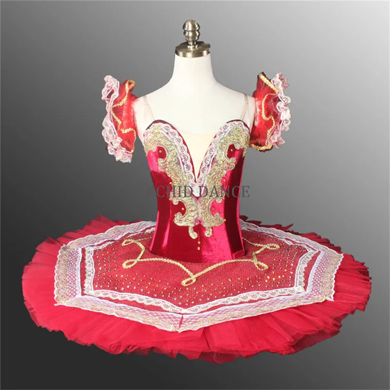 Professional Handmade Custom Size Kids Girls Ballet Tutu Dance - Цвет: Красный