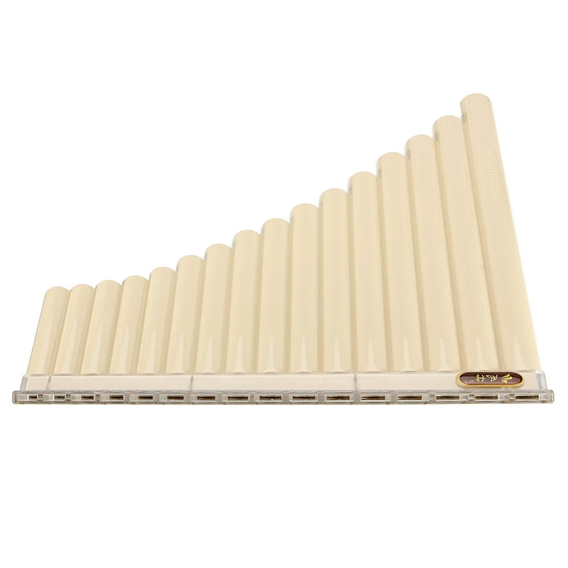 HOT-16 Tube Eco-Friendly Resin C Tone Pan Flute Easy Learning for Woodwind Musical Instruments Lovers Beginner Ivory Yellow