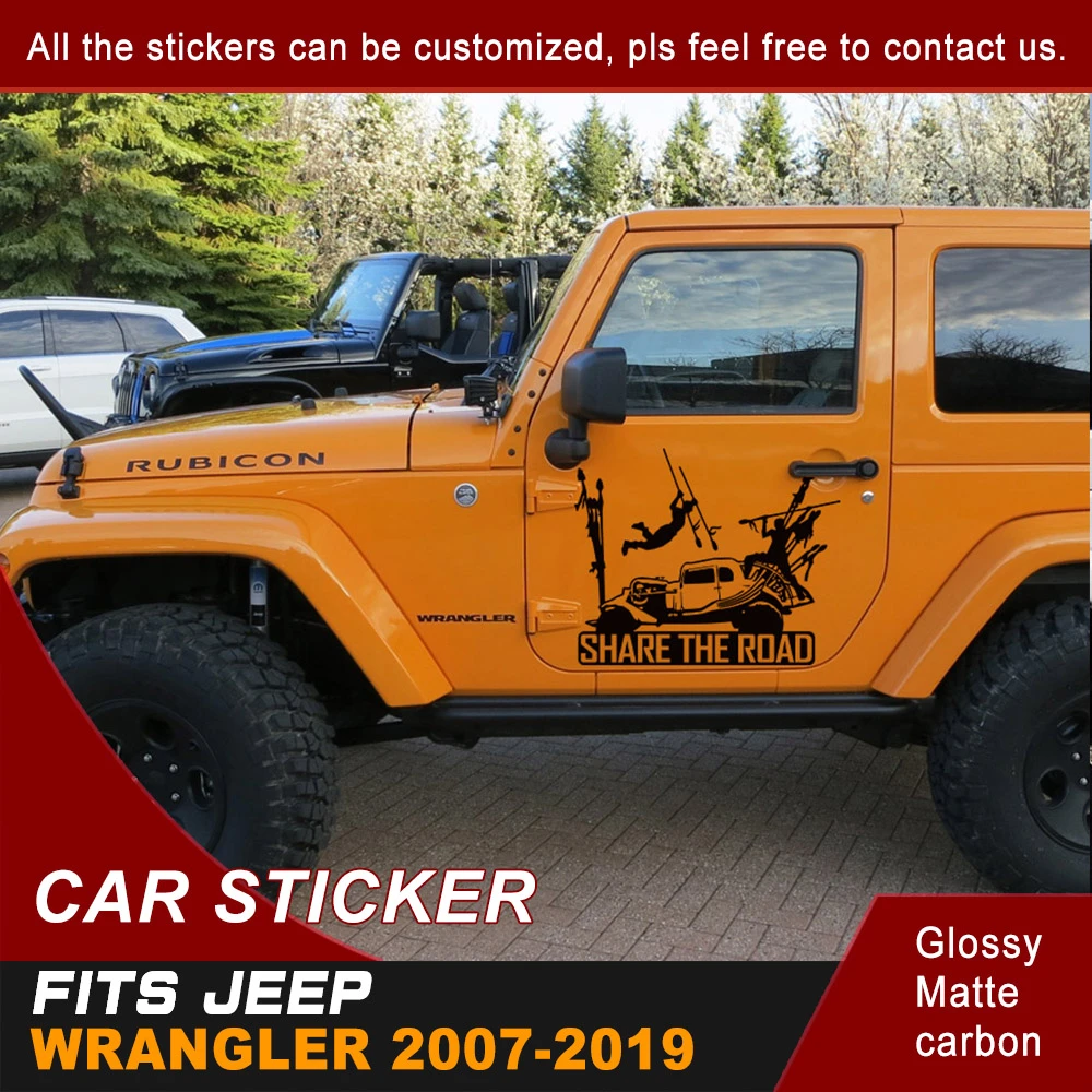 Car Decals Side Door Max Mad Share The Road Graphic Vinyl Modified  Decorative Car Stickers For Jeep Wrangler Unlimited Rubicon|Car Stickers| -  AliExpress