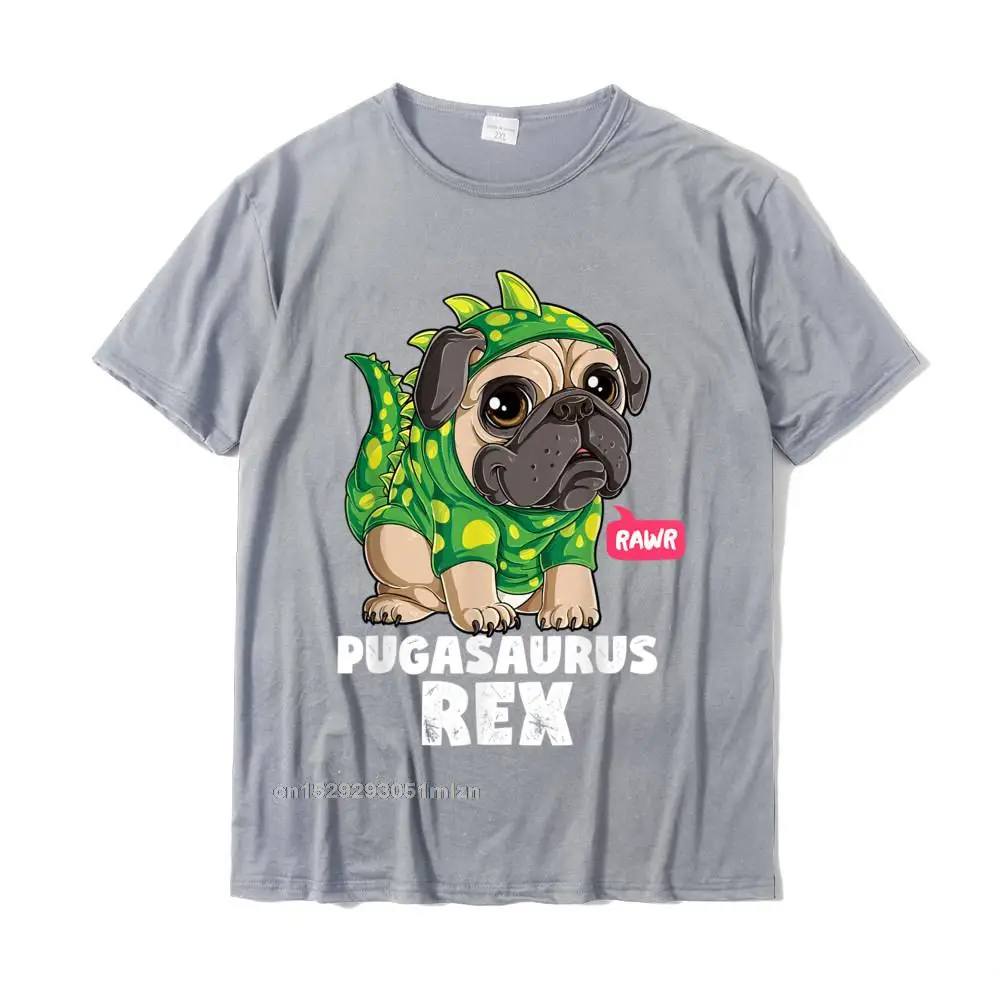 Printed On Birthday Round Collar Top T-shirts Lovers Day T Shirt Short Sleeve for Men Latest All Cotton 3D Printed Tshirts Pug Shirt Pugasaurus Rex Dinosaur Lovers Funny Dog Costume T-Shirt__4508 grey