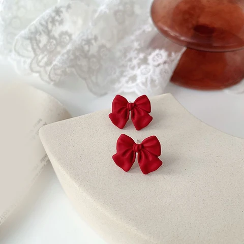 Red Rose Rhinestone Stud Earrings For Women Butterfly Angel Wings Pearl Flowers Earring Bride Wedding Engagement Jewelry