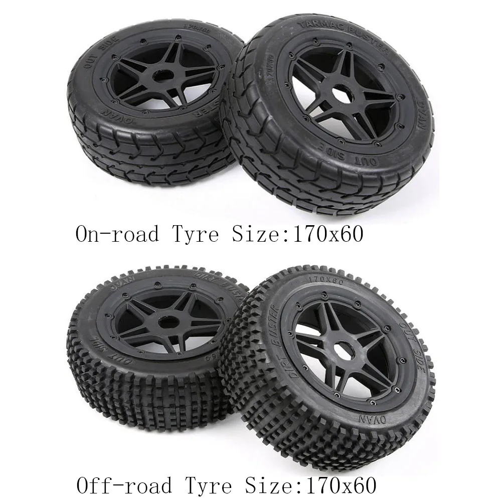 

Off-road Tire and On-road Racing Wheel Tyre Assembly Set with New Hub for 1/5 Rovan ROFUN F5 MCD XS5 RR5 Truck Rc Car Parts