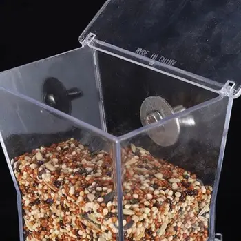

No Mess Bird Feeder Parrot Integrated Automatic Feeder with Perch Food Container A69E