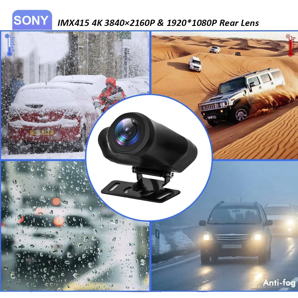 yi smart dash camera HGDO E466 4K Dash Cam Front and Rear 2 Camera HiSilicon 2160P Sony Rear View Room Mirror Video Recorder Auto GPS Car DVR Car Video Surveillance