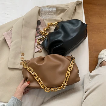 

Chain Shoulder Belt Designer Small Handbags for Women 2020 Luxury PU Leather Hand Bags Simple Trending Winter Handbags Clutch