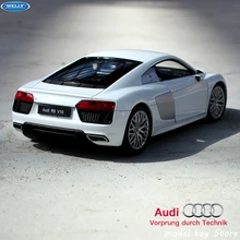 WELLY 1:24 Audi R8 V10 автомобиль спортивный автомобиль имитация сплава Модель автомобиля ремесла украшение Коллекция игрушек инструменты подарок