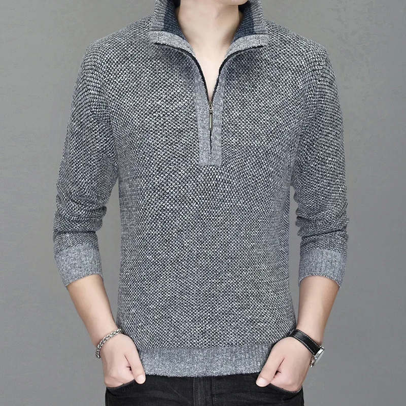 Мужской свитер зимние вязаные свитера с круглым вырезом мужские повседневные