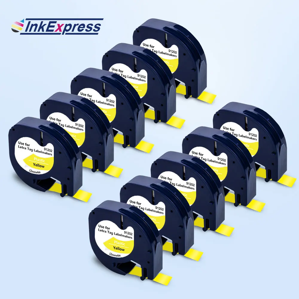 10PK 12 мм 16952 16951 12267 кассета для DYMO лента печати этикеток черная Dymo LetraTag LT-100H |