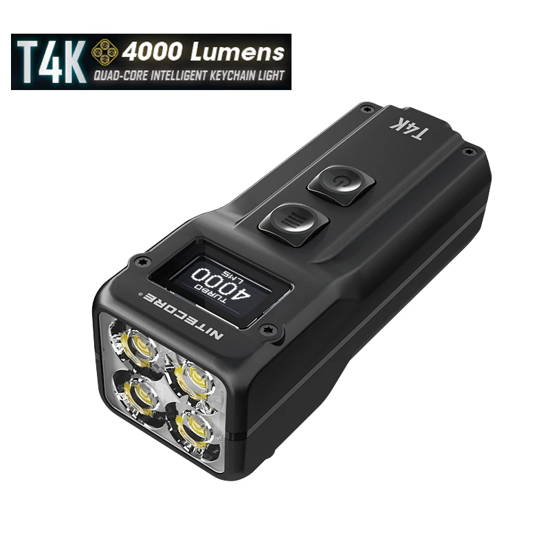

NITECORE T4K четырехъядерсветильник Интеллектуальный брелок света маленький 4000 люмен Луч расстояние 209 м USB-C перезаряжасветильник вспышка