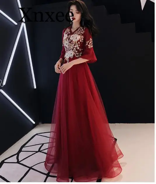 Женское элегантное Вышитое Платье Vestido De плиссированное платье Вечерние размера плюс