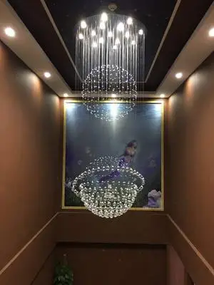 Emissor de Luz Globo de Cristal de Aço Conduziu a Lâmpada. Emissor de Luz. Luzes de Teto. Luz de Teto Lâmpada de Teto para Escadaria Diodo Inoxidável Moderno Led. Hall G10 . 7 High Quality ceiling lamp