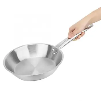 

High Quality 23.5cm Diameter Stainless Steel Frying Pan Kitchen Cooking Cookware for Fried Eggs Making Saucepan Kitchen Tools