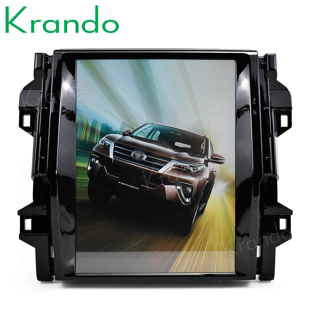 Discount Krando Android 7.1 12.1" Tesla Vertical touch screen car dvd radio player for Toyota Fortuner 2016+ navigation system bluetooth 0