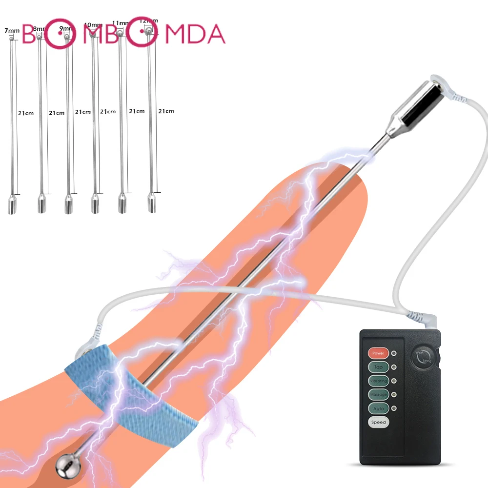 Electric Shock Male Penis Plug Urethral Dilator Metal Urethral Catheter Masturbator Horse Eye Stimulation Penis Plug Sounding penis sex toys