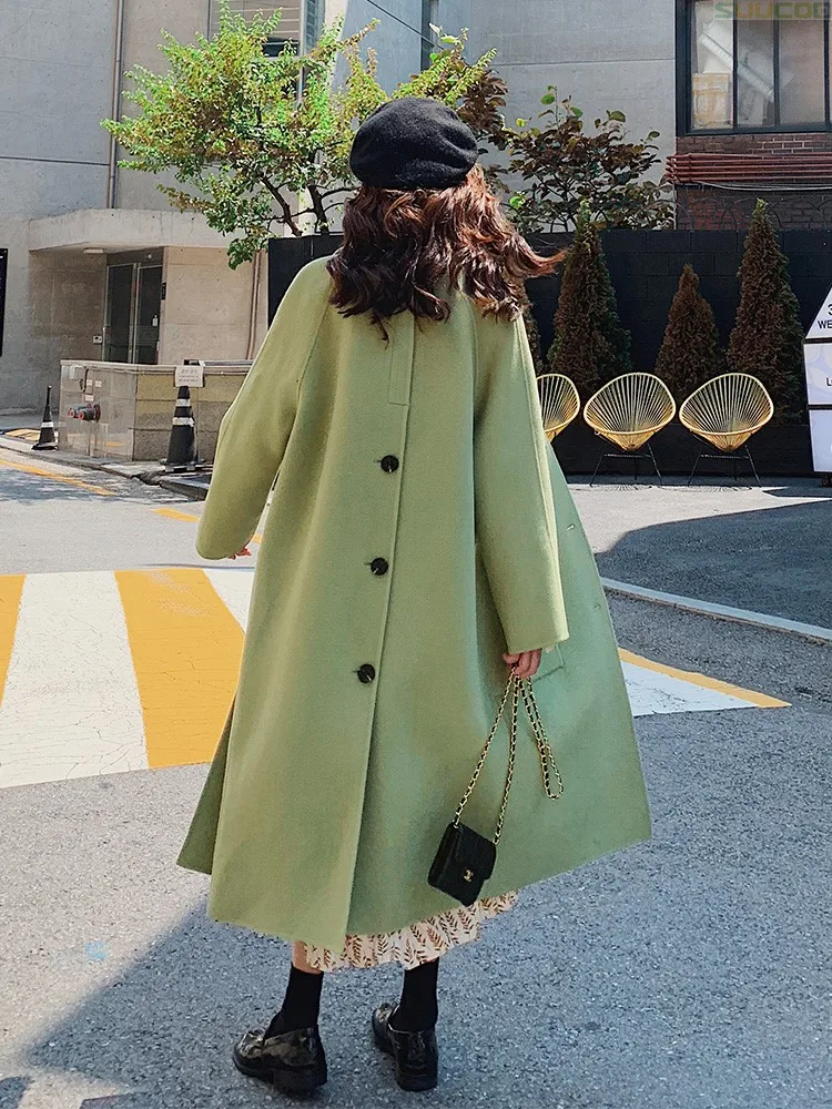 

Mao coat female middle-length 2020 autumn/winter new Korean loose coat. Overcoats Female Casual Loose Outwear Ladies