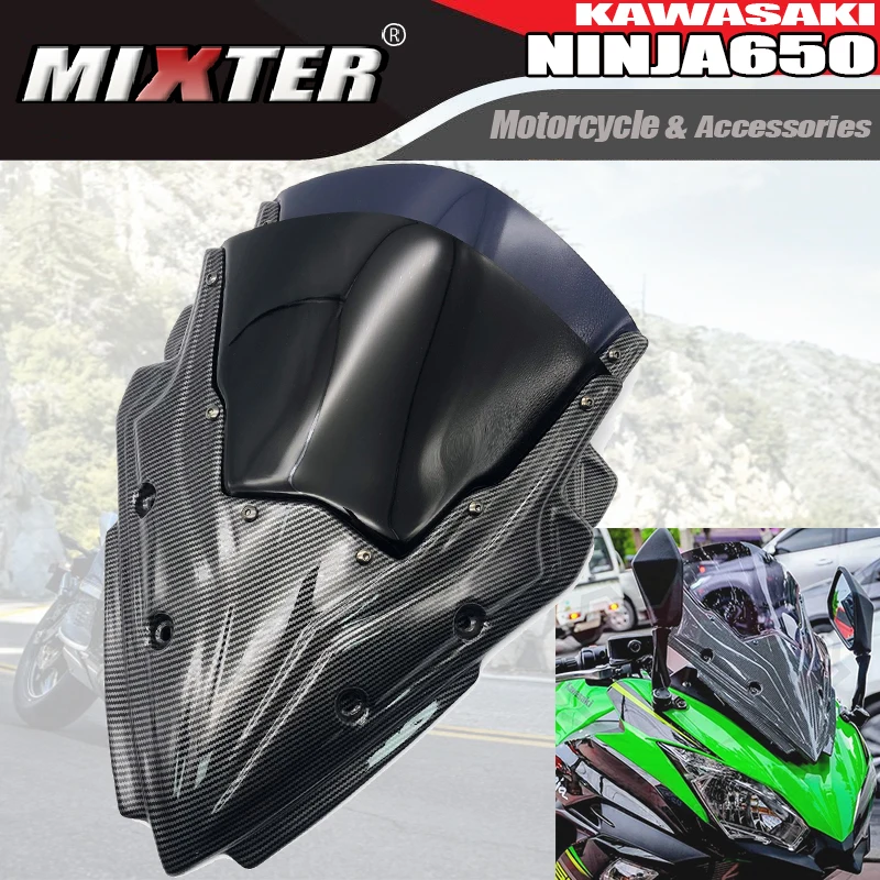 Motorcycle Racing Sports Carbon Fiber WindScreen Windshield Deflector Viser Visor For KAWASAKI NINJA650 NINJA 650 2017 2018 2019 |