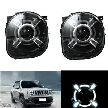 

Headlight for jeep renegade Bi-xenon Projector LED Headlight with DRL BU HID H4 Head Lamp Headlights