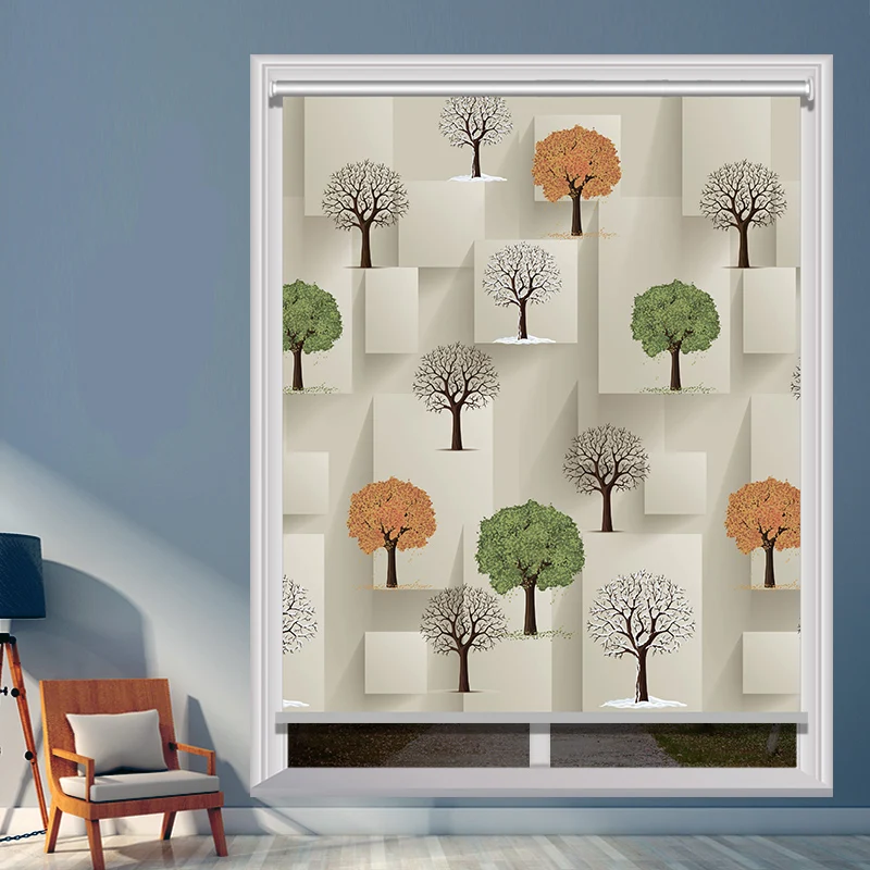 

Roll curtain painting do not punch and shade the sun up and down kitchen shade sunscreen roll pull type