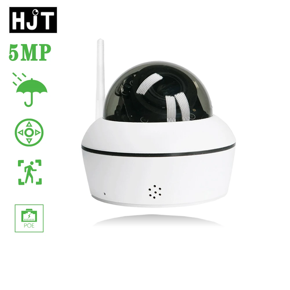 HJT 5MP 5x Auto Optical Zoom WIFI PTZ Dome IP Camera Full Metal IR Night Vision Humanoid Tracking TF Card Two Way Audio Camhi |