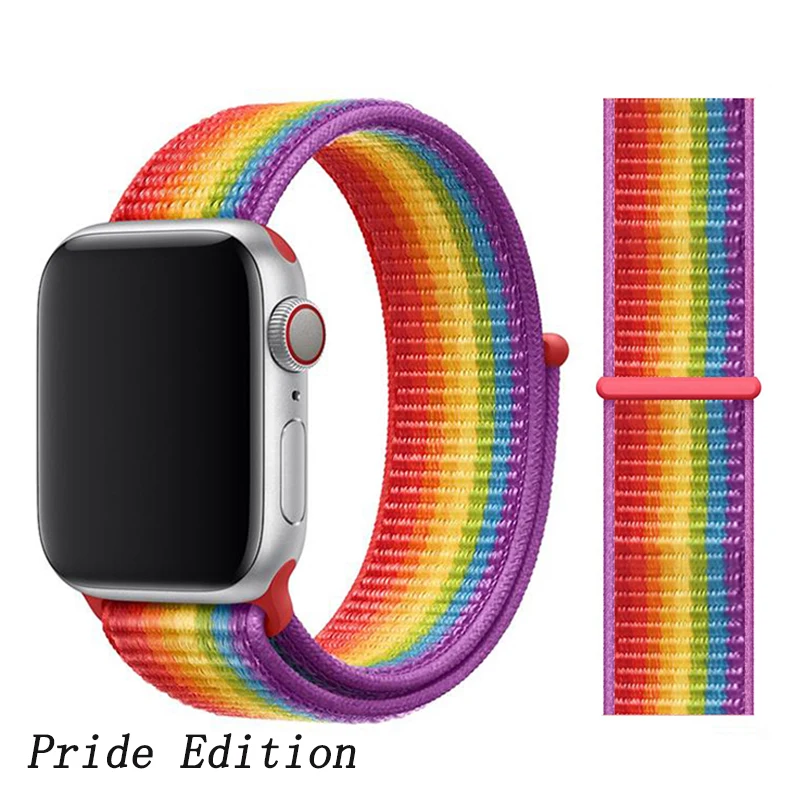 Спортивная петля ремешок apple watch band 42 мм 38 мм apple watch 4 3 band iwatch band 44 мм 40 мм correa pulseira 42 44 нейлоновый ремешок для часов - Цвет ремешка: Pride Edition N4