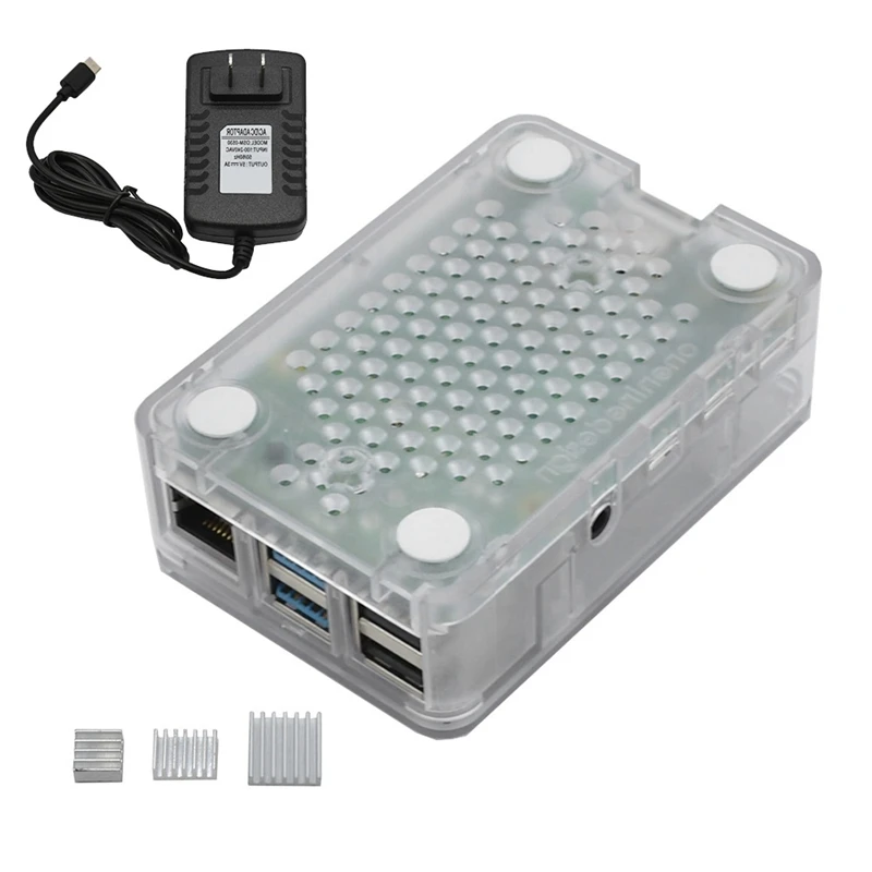 Для Raspberry Pi 4 Модель B ABS чехол 4G Оперативная память макетная плата комплект с прозрачный цвет радиатора 5V 3A Мощность адаптер для Raspber