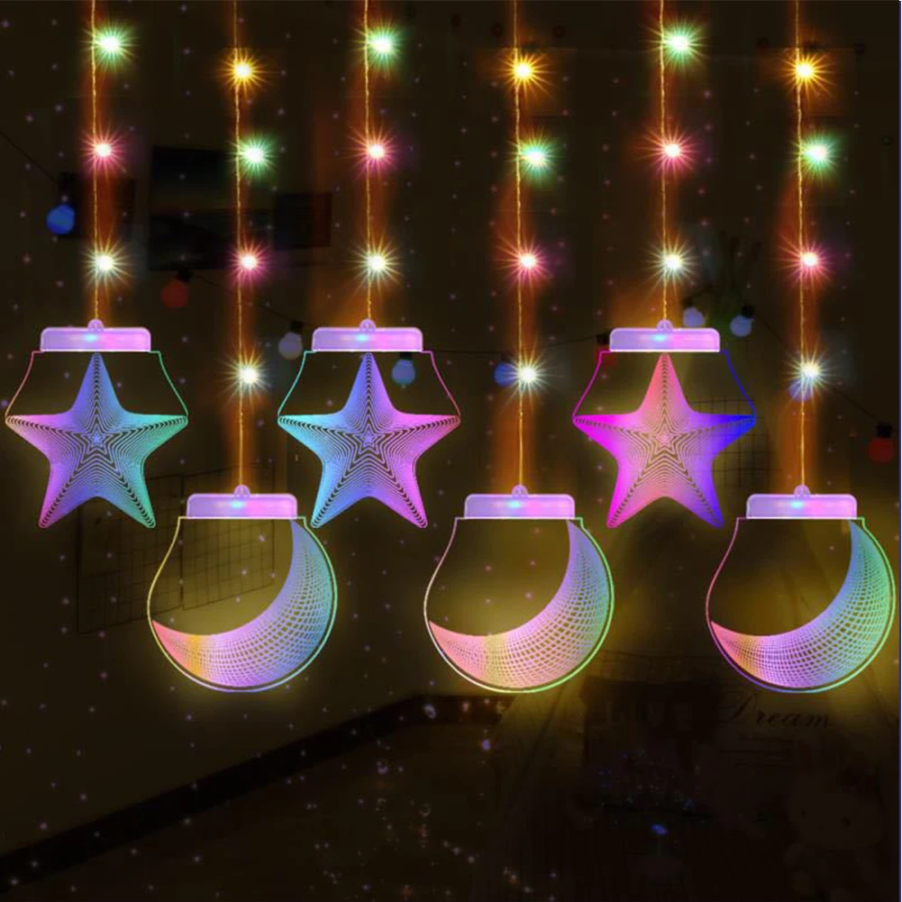 

String Light Home Decor USB Rechargeable Indoor Outdoor Holiday Christmas Wedding Star Shape Party Led Bedroom Shop Window