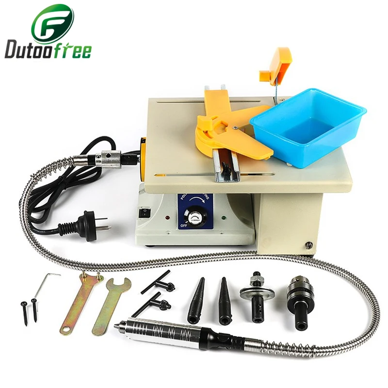 220V Mini Grinder Table Saw For Wood Metal Electrical Tools Grinding Polishing Cutting Drilling Grinder Machines Set Power Tool