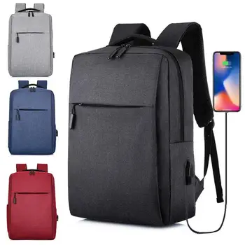 

Men's backpack new simple USB charging backpack men and women casual business laptop bag college student sports travel schoolbag