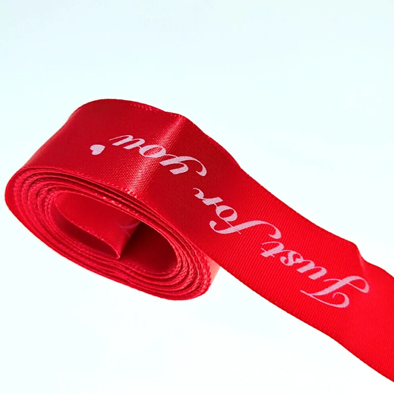 HL 25 мм 5 м/8 м только для вас печатная лента для свадьбы рождественской вечеринки украшения DIY банты ленты для поделок открытки подарочная упаковка - Цвет: red  5 meters