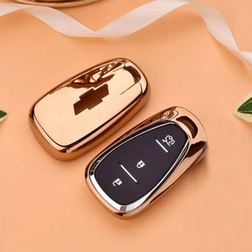 1 шт. Smart ТПУ автомобиль сумка-Футляр для ключей держатель в виде ракушки для Chevrolet Cruze Malibu XL Equinox - Название цвета: gold