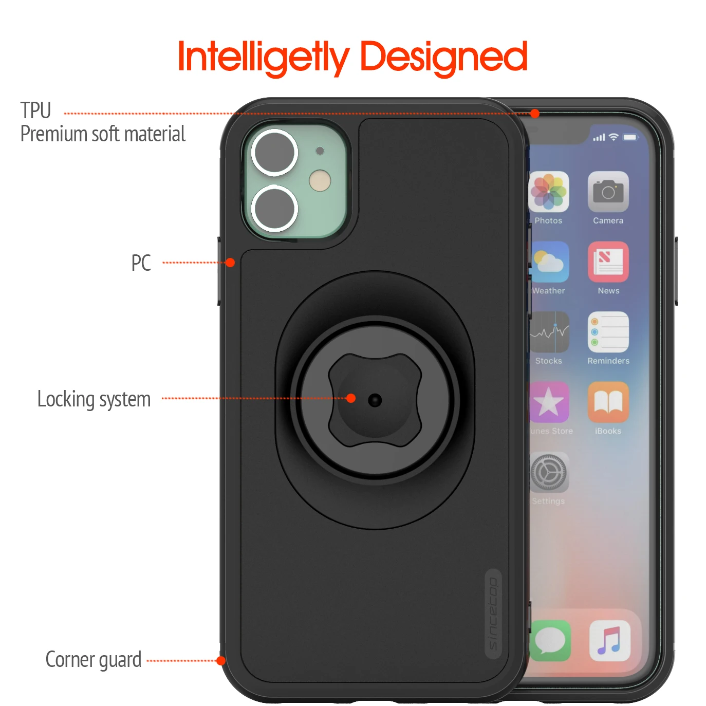 For Apple iPhone 12 pro Max Protective Hard bike cover Cover Phone Case Shockproof PC With Adapter Holder
