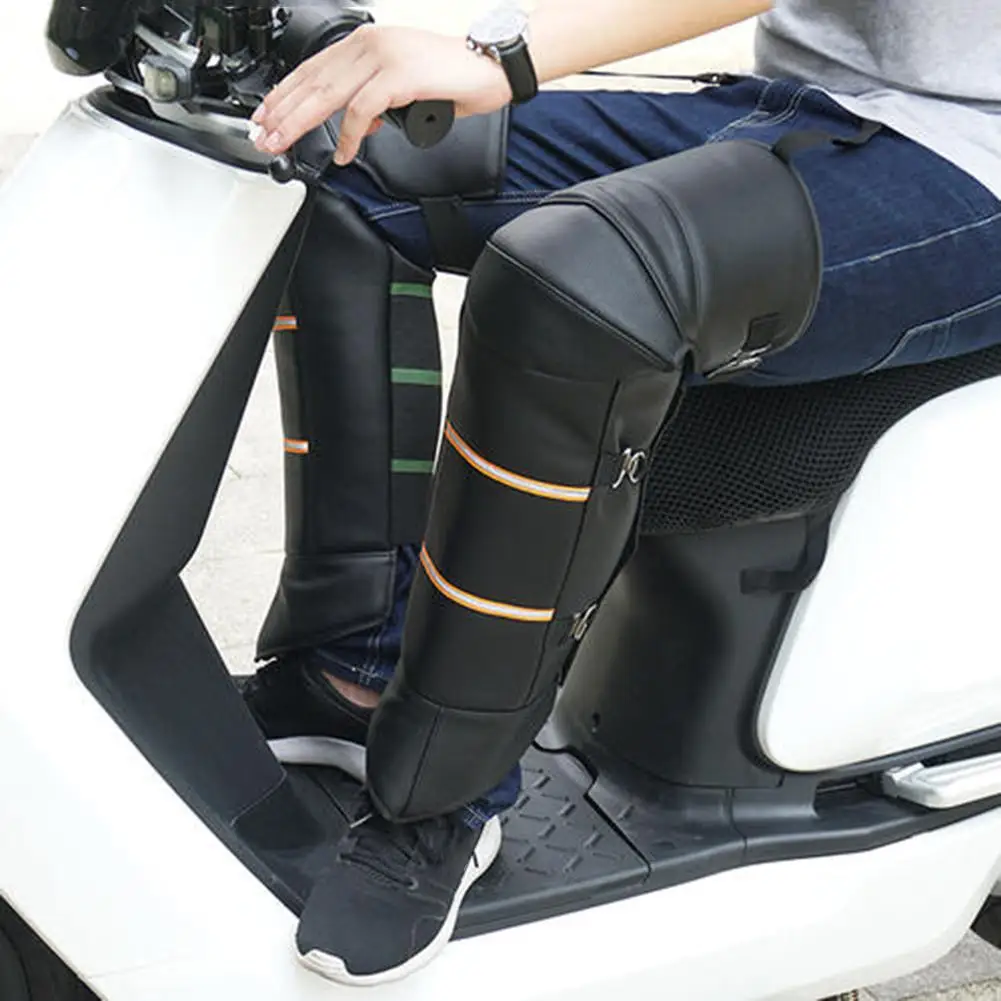 

Motorcycle Scooters Leg Cover PU Leather Thickening Windproof Cold Resistant Warm Knee Pads for Motorcycles Scooter Knee Guard