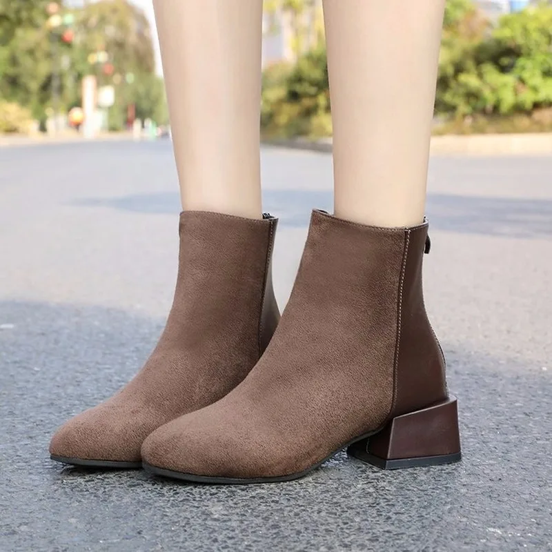 

fashion classic high heel ankle boots for women Botines femeninos de moda fashion comfortable casual Elegant Women shoes H12-56