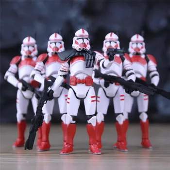 

Star Wars 3.75" Shock Trooper Red & White Action Figure Team Order 66 501st Coruscant Guard Trooper Army Builder KO's Toys Doll