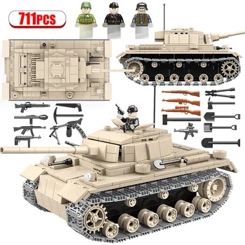 

711 PCS Military Soviet Russia KV 1 heavy Tank Building Blocks City WW2 Soldier Police Weapon Bricks Toys for Boys