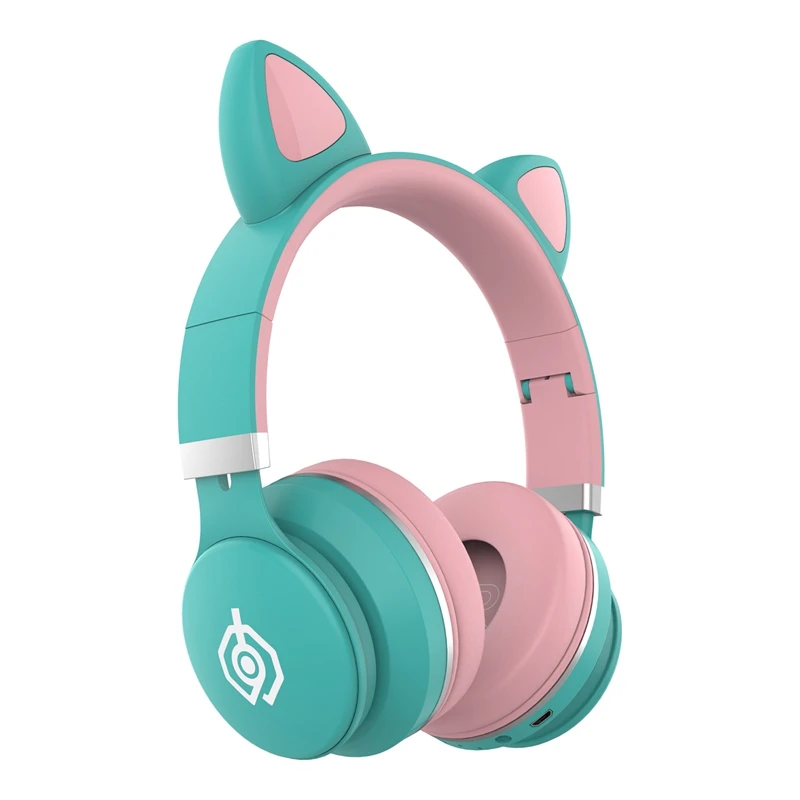 Bluetooth 5 0 Cat Ear Headphones LED Light Up Noise Cancelling Adults Kids Girl Headset Support TF Card