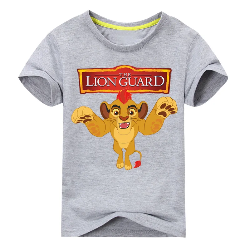 Детская футболка для мальчиков, костюм футболки с принтом «Король льва», футболка с короткими рукавами из хлопка футболки для мальчиков, одежда для девочек