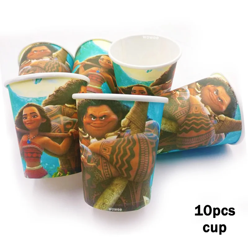 10pc Paper Cup 6 шт./лот Моана товары для вечеринки тематический рожок подарок на день рождения День Рождения Детские вечерние украшения Детские рожки - Цвет: 10pc Paper Cup