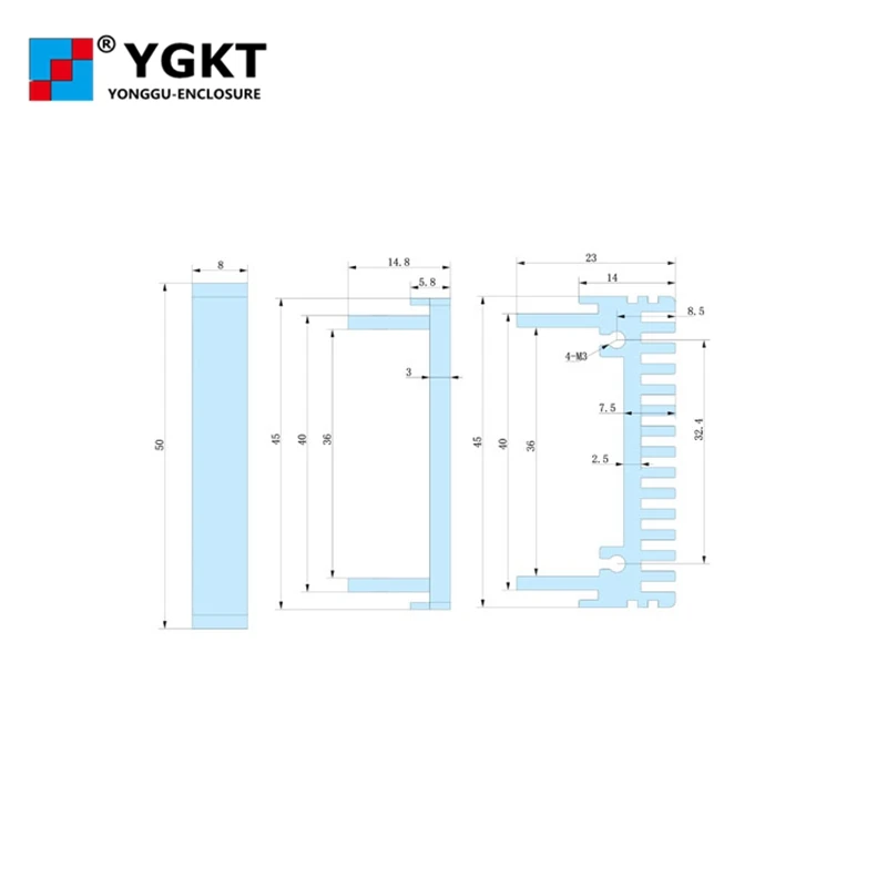 438*45-250mm(WxH-D)wholesale aluminum profile electronic enclosure amplifier case/aluminum electronic enclosures
