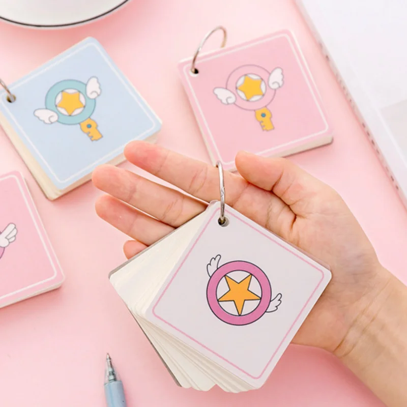 Stationery Key Wings Iron Ring Notebooks Student Blank Word Book Portable Pocket Book 100 Sheets Notebook Drawing School Supplie - Цвет: color random