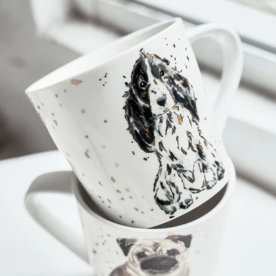 Ceramicv собака кружка большой емкости для завтрака молока сок, кофе чайная чашка, кружка креативные парные чашки Посуда для напитков