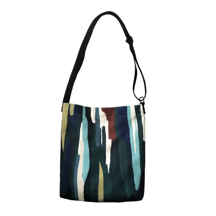 Женская Холщовая Сумка на плечо, женская сумка с мультяшным принтом, хозяйственные сумки, женская сумка из эко-хлопка, складная сумка большой вместимости, сумки - Цвет: watercolor