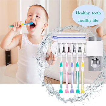 

Antibacteria Ultraviolet Toothbrush Holder Sterilizer Automatic Toothpaste Dispenser Squeezer Bathroom Accessories Set