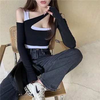 

L 2020 Early Autumn Contrast Color Charade Sense of Design Short Slim