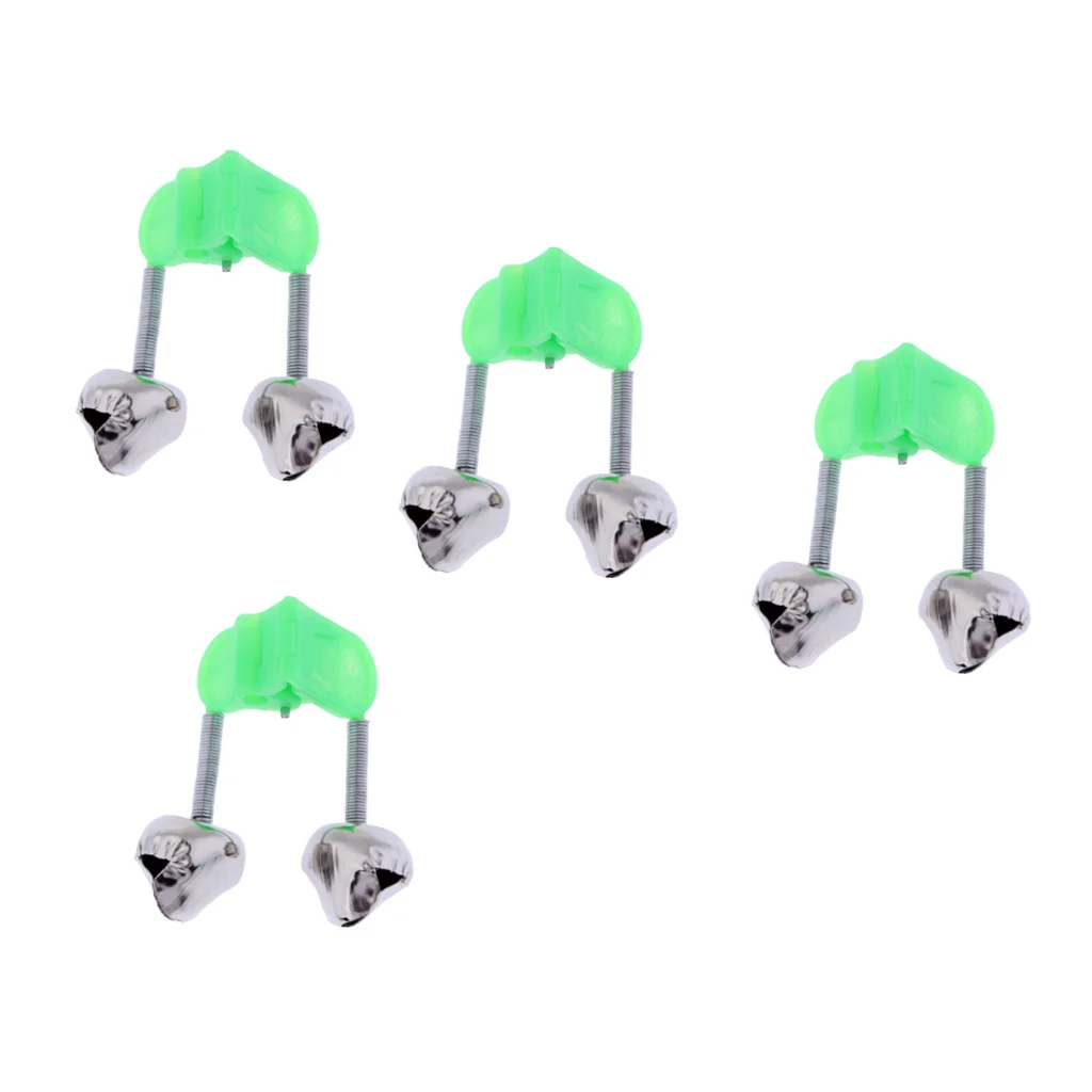 4Pcs Dual Alert Bells Fishing Rod Alarm Clip Carp Fishing Equipment