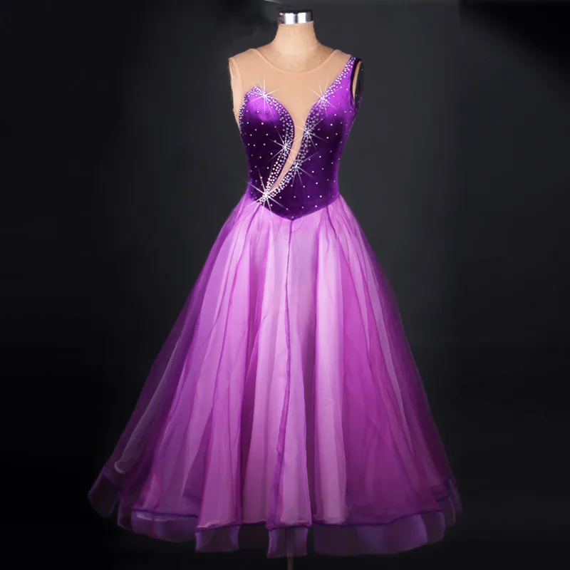 

Custom Plus Size Women Ladies Dance Performance Wear Ballroom Wedding Dress