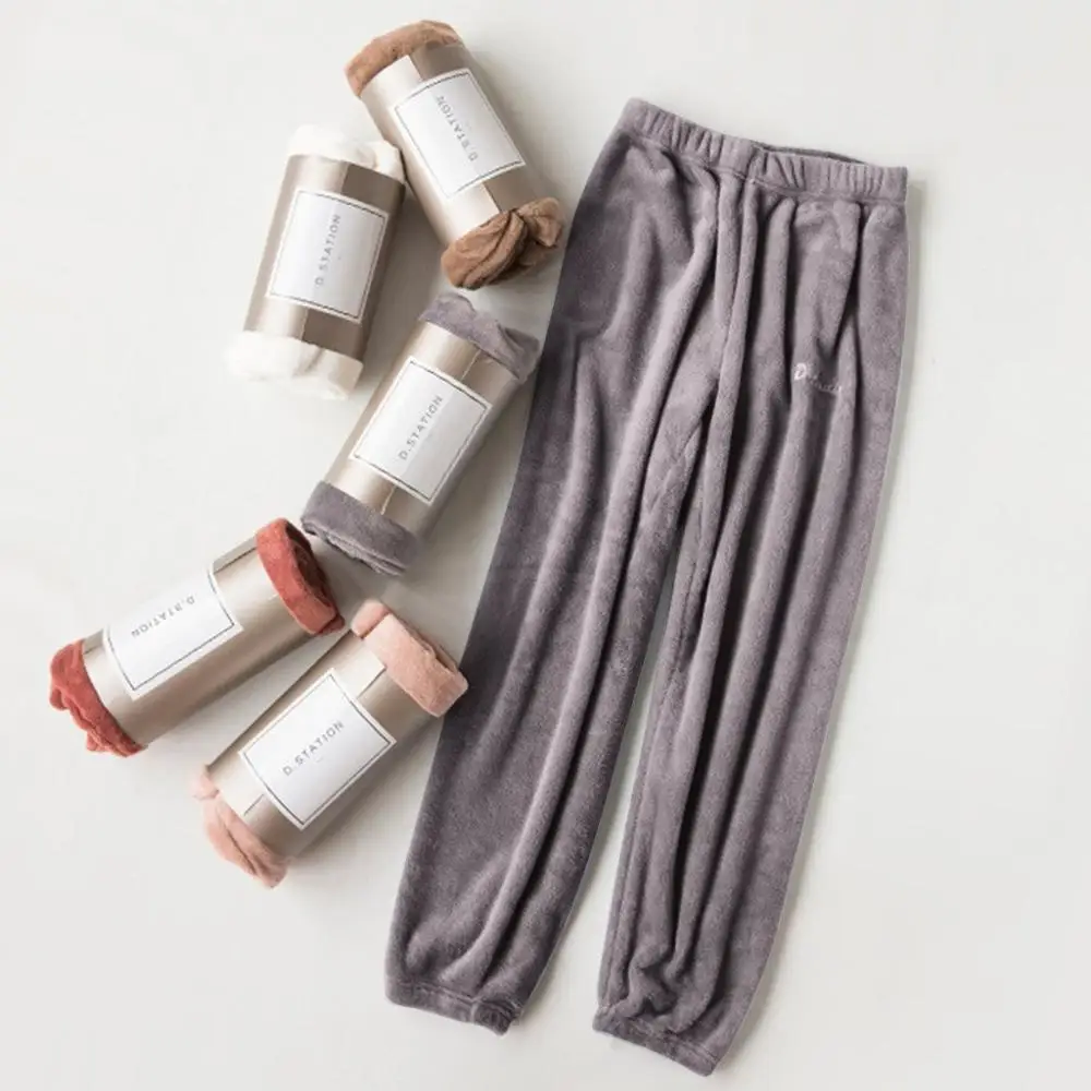 pijama,Winter Flocking Pajamas For Women,Cashmere Warm Sleeppants Sleepwear Women Pajama Pants pijama mujer pyjama femme s27 - Цвет: A