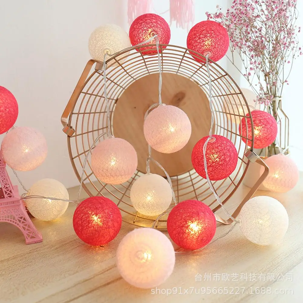 

New 3m 20 LEDs Cotton Ball String Light Lamp Outdoor Christmas Wedding Party Decor