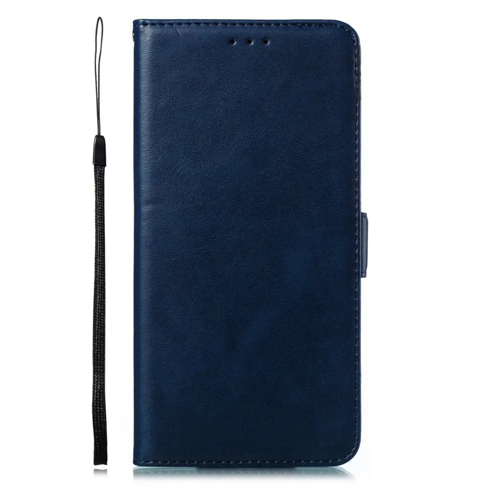 Флип-чехол для huawei Y6 Prime чехол для телефона y6 prime Роскошный чехол-бумажник из искусственной кожи s Флип-подставка держатель для карт - Цвет: Темно-синий